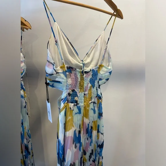 ASTR THE LABEL AQUATE DRESS AQUA BLUE MULTI - Picture 4 of 6